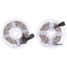 2pcs Bare Board 5050 SMD RGB LED Rope Light, 30 LED/m, Lunghezza: 5m, 12V 2A 100-240V, con controller Doodle a 24 tasti (spina UE)
