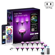 CP01 Outdoor WIFI Smart APP Control Garden Lamp Music Sync Outdoor Ground Lights (spina americana)