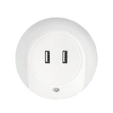 Luce notturna a LED A78B con porta USB Luce del sensore di controllo della luce intelligente, spina: spina europea (bianca)