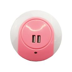 Luce notturna a LED A78B con porta USB Sensore di controllo della luce intelligente, spina: spina europea (rosa)