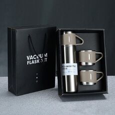 Thermos da 500 ml in acciaio inossidabile 304, tazza da tè portatile da lavoro, specifiche: confezione regalo (argento)