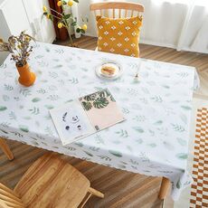 Tovaglia da scrivania da tavolo impermeabile in carta PVC per fattoria rurale, dimensioni: 120x180 cm (foglie fresche)