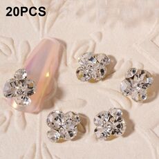 20 accessori per adesivi per unghie con diamanti impilati per gioielli per unghie (H522 grande bianco)
