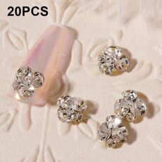 20 accessori per adesivi per unghie con diamanti impilati gioielli per unghie (H523 piccolo bianco)