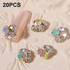 20 accessori per adesivi per unghie con diamanti impilati gioielli per unghie (H524 Large AB)