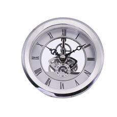 Orologio al quarzo trasparente in metallo Orologio con ingranaggi Accessori fai-da-te 103 mm Testa dell'orologio in argento