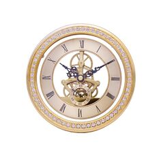 Orologio al quarzo trasparente in metallo Orologio ad ingranaggi Accessori fai-da-te Testa dell'orologio dorata da 148 mm