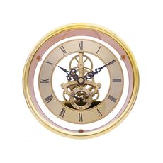 Orologio al quarzo trasparente in metallo Orologio con ingranaggi Accessori fai da te 149 mm Testa dell'orologio dorata