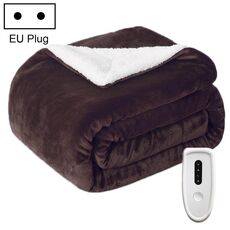 Coperta riscaldante elettrica con controllo della temperatura intelligente, dimensioni: 130x180 cm Spina europea (marrone bianco)