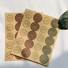50 fogli F14 Cottura vintage Just Now Adesivi di carta Kraft Buste sigillanti Decorazioni di cancelleria