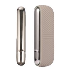 Per IQOS ILUMA Scomparto di ricarica per portasigarette in silicone con coperchio laterale (marrone chiaro)