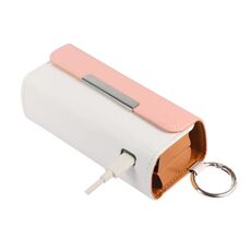 Per IQOS ILUMA Custodia portatile per sigaretta elettronica a colori contrastanti con anello per appenderla (rosa + bianco)