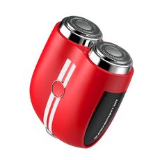 Rasoio elettrico impermeabile IPX7 a doppia rasatura portatile Wet and Dry (rosso)