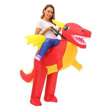 Vestiti gonfiabili del dinosauro di Halloween Poliestere 3D Abbigliamento per bambole del fumetto, Taglia:S (80-120 cm)(Pterosauro)