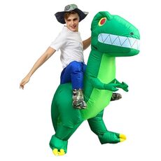 Abbigliamento gonfiabile per bambole in poliestere 3D per dinosauri di Halloween, taglia:M (120-140 cm) (dinosauro stile B)