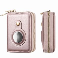 Per custodia protettiva per portafoglio con cerniera AirTag (oro rosa)