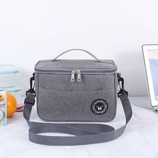 Borsa termica per il pranzo Borsa per il pranzo termica resistente all'acqua per ufficio con cinturino S (grigio)