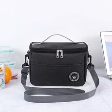 Borsa termica per il pranzo Borsa per il pranzo termica resistente all'acqua per ufficio con cinturino M (nero)