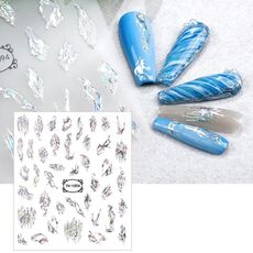 TH-1094 10 pezzi Adesivo posteriore trasparente satinato Adesivo per nail art sbavato abbronzante