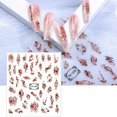 TH-1095 10 pezzi Adesivo posteriore trasparente satinato Adesivo per nail art sbavato abbronzante