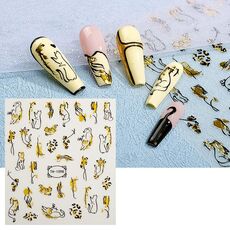 TH-1098 10 pezzi Adesivo posteriore trasparente satinato Adesivo per nail art sbavato abbronzante