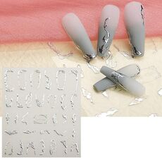 TH-1106 10 pezzi Adesivo posteriore trasparente satinato Adesivo per nail art sbavato abbronzante