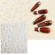 TH-1109 10 pezzi Adesivo posteriore trasparente satinato Adesivo per nail art sbavato abbronzante