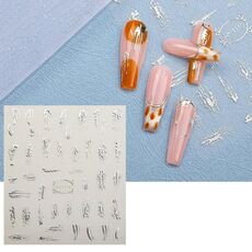 TH-1110 10 pezzi Adesivo posteriore trasparente satinato Adesivo per nail art sbavato abbronzante