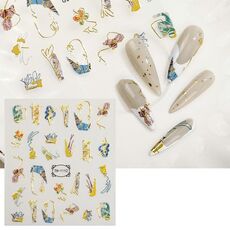 TH-1112 10 pezzi Adesivo posteriore trasparente satinato Adesivo per nail art sbavato abbronzante