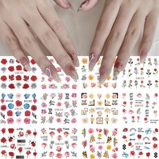 5pcs adesivi per nail art piccoli adesivi acchiappasogni freschi (BN2533-2544)