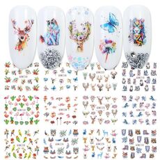 5pcs adesivi per nail art piccoli adesivi acchiappasogni freschi (BN1165-1176)