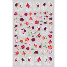 10pcs 3D Adesivo Farfalla Retro Colore Rosa Nail Art Sticker (F-669)