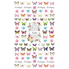 10pcs 3D Adesivo Farfalla Retro Colore Rosa Nail Art Sticker (F-626)