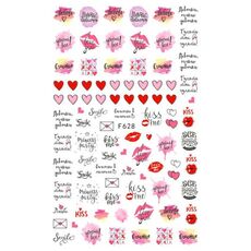 10pcs 3D Adesivo Farfalla Retro Colore Rosa Nail Art Sticker (F-628)