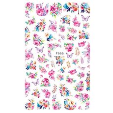 10pcs 3D Adesivo Farfalla Retro Rosa Color Nail Art Sticker (F-666)