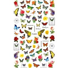 10pcs 3D Adesivo Farfalla Retro Rosa Color Nail Art Sticker (F-680)