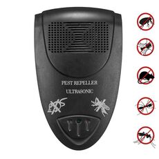 LI-3110 Repellente per topi elettronico ad ultrasuoni Repellente per insetti intelligente per uso domestico, stile: spina europea (nero)