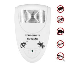 LI-3110 Repellente per topi elettronico ad ultrasuoni Repellente per insetti intelligente per la casa, Stile: Spina UK (Bianco)