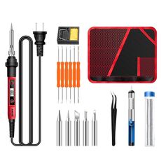 ANENG SL102 17 pz/set Termostato Digitale Domestico Temperatura Costante Saldatore Set 60W Kit di Strumenti per Saldatura a Calore Interno(Spina USA)