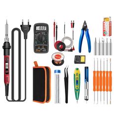ANENG SL102 24 pz/set Termostato Digitale Domestico Temperatura Costante Saldatore Set 60W Kit di Strumenti per Saldatura a Calore Interno(Spina UE)