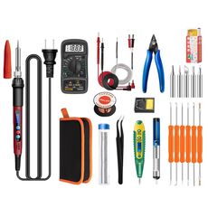 ANENG SL103 25pcs/set Display digitale intelligente Regolazione della temperatura Set di saldatori a temperatura costante domestica 60W Kit di strumenti per saldatura a caldo interno(spina americana)