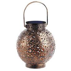 SZ-20004 Lanterna solare Lampada da prato cava in ferro battuto Lampada decorativa da giardino per esterni (bronzo)