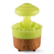Diffusore di aromi con gocce d'acqua e venature del legno, umidificatore per luce notturna colorata V50, specifiche: spina europea (verde)