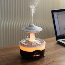 Umidificatore per aromaterapia UFO Water Drop Diffusore silenzioso per telecomando da casa, dimensioni: spina UK (nero)