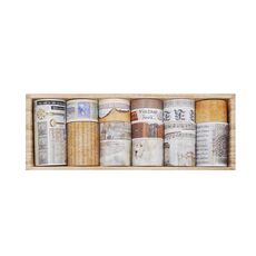 Set di nastri Washi con memoria nostalgica, 18 rotoli/scatola, stile retrò, adesivi per album fai da te, stile: manoscritto sigillato