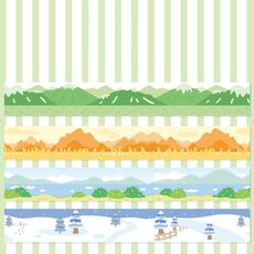 4 rotoli/scatola 2,5 cm x 2 m di nastro adesivo Washi Slow Life per scrapbooking e decorazioni di diari, stile: Quattro stagioni delle montagne