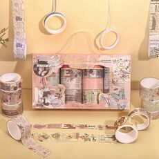 Set di nastri Washi da 20 rotoli/scatola con animali artistici e fiori, adesivi per album fai da te, stile: serie di diari retrò