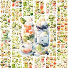 Nastro adesivo Washi 5 cm x 5 m (lunghezza modello 150 cm) Nastro adesivo per diario con cuori per ragazze carine, stile: tè pomeridiano da dessert