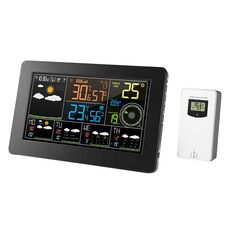 Orologio con previsioni meteo per temperatura e umidità con schermo a colori WiFi, modello: spina europea