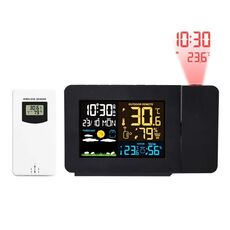 Schermo a colori per uso domestico, misuratore di temperatura e umidità, orologio con proiezione delle previsioni del tempo, modello: presa UK